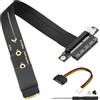 CERRXIAN Adattatore Riser per Scheda Grafica M.2 NGFF NVMe M Key a PCIE 3.0 4X, Adattatore di Estensione Cavo M.2 Key M a PCI-E 4X (180°)