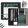 Hainue Set Matite da Disegno,Set di Disegno a Carboncino da 19,Matite a Carboncino Nero e Bianco per Disegno, Schizzo, Ombreggiatura, Sfocatura, per Principianti e Artisti