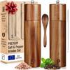 PJCKitchen Set macina sale e pepe premium - 28 g, macininiin legno massello di acacia - Macinini manuali a torsione ricaricabili per sale grosso + pepe - Moderno/Rustico