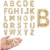 QUARKZMAN 52pcs Perline Strass Lettere Adesive Ferro da Stiro, A-Z Adesivi Alfabeto Strass Brillanti Applicazioni per DIY Giacche Abiti Zaini, Oro
