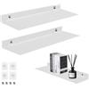 SANLIUBA Mensole Bagno Senza Foratura,Set di due mensole da parete in acrilico flottante 25 × 10 cm Adatte per bagno, soggiorno, cucina, camera da letto, ufficio