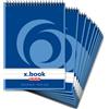 Herlitz 110510 Blocco a spirale A5, 50 fogli, 10 pezzi A righe A6