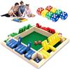 Eymobad Shut The Box - Gioco da tavolo in legno, 4 giocatori, con fondo in feltro, numeri tradizionali e matematica, giocattolo educativo per bambini e adulti, famiglia e pub