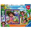 Ravensburger - Puzzle Bambini 5 Anni 3x49 Pezzi, Dora - Puzzle 5 Anni, Collezione Dora, Include 3 Puzzle 49 Pezzi, Giochi Educativi, Idee Regalo