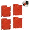 Mengshen 4 Pack allarme maniglia della porta, 120dB forte allarme sirena porta finestra aperta vibrazione sensore di rilevamento per casa appartamento bambini (rosso)