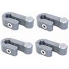 Sintrix Fab Set di 4 supporti per scaffali compatibili con Ikea DETOLF, in vetro, clip per scaffali inclusi dadi, viti e cuscinetti in silicone, supporti di ricambio per ripiani aggiuntivi