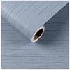 CRE8TIVE Sfondo Parete Lino Blu Chiaro 30cm x 900cm Sfondo Texture Lino Vinile Adesivo Carta Da Parati Autoadesivo Grigio Blu Carta Vinile Cucina Carta Da Parati Bambini Controsoffitto Armadio