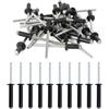 Wvxilyr 50 Pezzi Rivetti Ciechi in Alluminio con Grande Flangia, Rivetto cieco in alluminio, Rivetti Ciechi in Lega di Alluminio, per Costruzioni, Automobili, Nautica e Mobili (Noir, 4.8mm x 20mm)