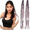 Dsoar Clip in Boho Braids 20 Pollici 2 Pezzi Posticci Intrecciati Bohémien con Perline e Ciondoli Dread Sintetici Resistenti al Calore per Cosplay Uso Quotidiano