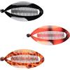 Hopzab Set di 3 fermagli per capelli a banana a doppio pettine per donne e ragazze, fermagli per capelli antiscivolo da fini a spessi, stile retrò, a coda di pesce, accessori con presa forte, per uso