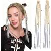 Dsoar Clip in Trecce 2 Pezzi di Extension Bohemian con Clip Ciocche Sintetiche Intrecciate 16 Pollici con Perline per Costumi Quotidiani