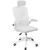 Mars Gaming MGC-ERGOPLUS, Sedia Ergonomica Professionale, Supporto Lombare Dinamico Adattabile, Rete Traspirante, Altezza Regolabile 115 e 125cm, Braccioli Pieghevoli, Poggiatesta Regolabile, Bianco