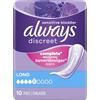 Always Discreet - Assorbenti per incontinenza Long, 80 fasce (4 x 20 pezzi), confezione mensile, protezione discreta e elevata assorbenza, neutralizzanti gli odori (la confezione può variare)
