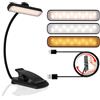 LUTW 24 LEDs Luce da Lecttura per Libro, Lampada da Lettura con Pinza Ricaricabile, 3 Temperature di Colore & 5 Luminosità Regolabile, Portatili, 360° Flessibile Collo d'oca per Lettori di Notte