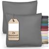 DecoHomeTextil Heimtextilmanufaktur Greenline Federe per cuscino Premium Jersey in 100% cotone Grigio, confezione doppia (2X) 80 x 80 cm