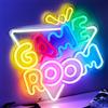 NELUX Luci Neon LED Gaming - Game Room Lampada Neon Parete Gamer, Insegna Luminosa LED Camera Decorazioni Gaming Room Muro, Scritta Luce Insigne Luminose. Connettore USB con Dimmer