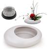 Folmywy Kit di vasi in ceramica giapponese Ikebana con rana di fiori da 4 cm Kenzan bianco a forma di ciottoli a forma di ciotola, decorazione floreale per matrimoni, arte della casa