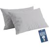 NARCISO Federe Cuscino Letto 50x80 Cotone 100% Copricuscino Letto, Coppia Federa Antiacaro ed Anallergica per Cuscini Standard e Cervicale, Made in Italy e Certificato OEKOTEX (Grigio Chiaro)
