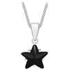 Tuscany Silver Collana regolabile con ciondolo a stella con zircone nero in argento sterling 925 su catena grumetta da 41-46 cm