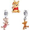 MGIUL Charm in argento sterling 925 per braccialetti, animali cartoon, cane, fiore, camaleonte, amore, perle, Halloween, compleanno, Natale, gioielli regalo per donne, Argento sterling, Zirconia