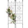 Relaxdays Grigliati per Rampicanti, Set da 2, HxL 180 x 50 cm, Supporti in Metallo per Piante Tralicci a Incastro, Verde