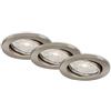 Briloner Leuchten - Lampade da soffitto a LED, set da 3, lampade a soffitto dimmerabili, modulo LED orientabile, 3x GU10, 5,5 Watt ciascuna, 460 lumen ciascuna, 3.000 kelvin, IP23, nichel opaco