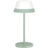 Eglo Lampada da tavolo Meggiano, a LED, lampada da campeggio, dimmerabile, per esterni, con paralume a sospensione, attacco USB, plastica verde e bianca, bianco caldo, RGB, IP54