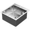 Kibath Lavello quadrato SOL quadrato 40x40 in acciaio inossidabile