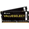 Corsair Vengeance SODIMM 32GB (2x16GB) DDR4 2666MHz CL18 Memoria per Laptop/Notebook (Supporto Processori Intel Core i5 e i7 di Sesta Generazione), Nero