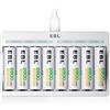 EBL Batterie Ricaricabili AA 2800mAh, Caricatore 8 Slot Intelligente Ricarica Rapida USB con 8 x AA 2800mAh