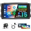 Inefala 9 Pollici Autoradio Android 15 per Mercedes-Benz Smart Fortwo 451 2005-2010 2 DIN Schermo (2+64GB) con Wireless CarPlay Android Auto FM RDS GPS Bluetooth WiFi Comandi al Volante