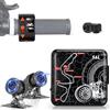VSYSTO Dashcam Moto, Fotocamera per Moto Anteriore e Posteriore 150° Grandangolo 1080P, WiFi Videocamera Impermeabile con Visione Notturna, TPMS, Sensore G, Registrazione in loop(Bianco)