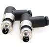 EONVIC Connettore circolare industriale M8 ad angolo retto, 3 pin maschio, plug codice A, sensore, aviazione, 8 mm, impermeabile IP67