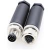 Eonvic M8 - Connettore circolare industriale per sensori 8mm, con attacco maschio e femmina a 8 pin, codice A, per aviazione, impermeabile IP67