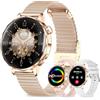 fitonyo Smartwatch donna,1.27 3D Curvo Schermo orologio donna smartwatch Chiamate Bluetooth,3 Cinturini,HR/Passi/Calorie/Pressione/Sonno Monitor,120 Sportiva IP68 per Android & iOS,Rosa oro