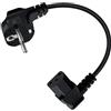 YINGAYOU Cavo Alimentazione Schuko IEC C13 10A 250V Cavo Alimentazione PC Corto Spina Schuko CEE 7/4 a Presa C13 per PC, Computer, Monito (Nero, 1 m)