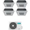 HISENSE CONDIZIONATORE CASSETTA A 4 VIE QUADRI SPLIT INVERTER GAS R32 9000+9000+9000+9000 BTU 4AMW81U4RJC A++