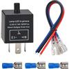 Greluma 1 Pezzo Relè Lampeggiatore a LED,12V 3-PIN Relè Lampeggiatore a LED Regolabile Indicatore di Direzione Lampeggiante per Motocicletta Automobilistica