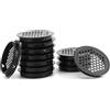 REBECCAGIBSON 12Pz Griglia Aerazione Tonda Inox,Griglie Di Aerazione Nero,Griglia Ventilazione Rotonda,Fori Aerazione Per Armadi,Cucina,Camera Da Letto,Uffici