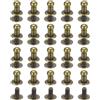 QUARKZMAN 4mm Vite a Testa Sferica Rivetti Bottone Nipplo, Confezione da 50 per Artigianato in Pelle Fai da Te Borsa Cintura, Tono Bronzo
