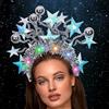 Giugio Fascia luminosa a forma di stella a LED, fascia per capelli a forma di luna scintillante, accessorio per capelli per carnevale, costume da donna, fascia luminosa a LED, accessorio per capelli per