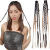 Dsoar Clip in Boho Braids 20 Pollici 2 Pezzi Posticci Intrecciati Bohémien con Perline e Ciondoli Dread Sintetici Resistenti al Calore per Cosplay Uso Quotidiano