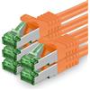 1aTTack.de Cat.7 Cavo di Rete 1,5m - arancione - 5 Pezzi - Ethernet LAN Cat.7 SFTP Spina RJ45 Cat6a 10 Gbit/s Compatibile con Cat5 Cat6 Cat6a Cat8 per Switch Router Modem Patchpanel