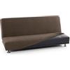 FAVERTI Copridivano per letto Click Clack 3 posti da 160 a 200 cm | Modello NOVELE | Camoscio | Fodera super elastica ideale per qualsiasi divano letto | Protezione di qualità tessuto jacquard in