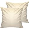 Lirex Federe Confezione da 2, 300 Fili 100% Cotone Traspiranti e Morbide Copricalcino, 40 x 40 cm, Bianco Crema