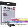BTF-LIGHTING FCOB COB SPI RGBCCT Addressabile Striscia LED Doppio IC RGB+CCT Dream Colour Bianco Regolabile 3000K-6000K Alta Densità 3M 840LEDs/m 24V IP30 PCB Bianco per DIY Interni (Solo Striscia)