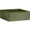 Vaso quadrato basso in resina da interno esterno Minos 25x25 H12 - Nicoli, ROSMARINO