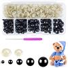 Hengxinchen Hengxinc 220 Pezzi Occhi Amigurumi Schwarz Amigurumi Kit Occhi 5-12mm Occhi per Pupazzi Plastica Occhi di Sicurezza per Amigurumi con Rondelle per Animali all'Uncinetto Bambola Pupazzo Peluche