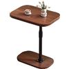 lcvtos Tavolino Piatto a Forma di C, Tavolino Laterale Regolabile in Altezza, Tavolino Laterale, Tavolino da Caffè Mobile, Mobile e Pratico, Salva Spazio Sul Divano, Soggiorno Semplice (Noce scuro)