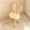 BUERPINKING Sgabello Bambini in legno dai 3 anni in su, in legno massiccio, sedia bambini per cameretta dei bambini, 45 x 26 cm, con orecchie di coniglio, schienale per bambini, in legno, per mangiare, leggere